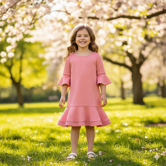Polo Ralph Lauren Other - Polo by Ralph Lauren Pink Ruffled Tiered Sheath Dress